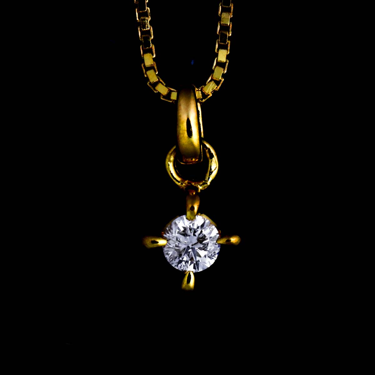 Diamond 0.05ct Necklace 18K YG Yellow Gold 750
