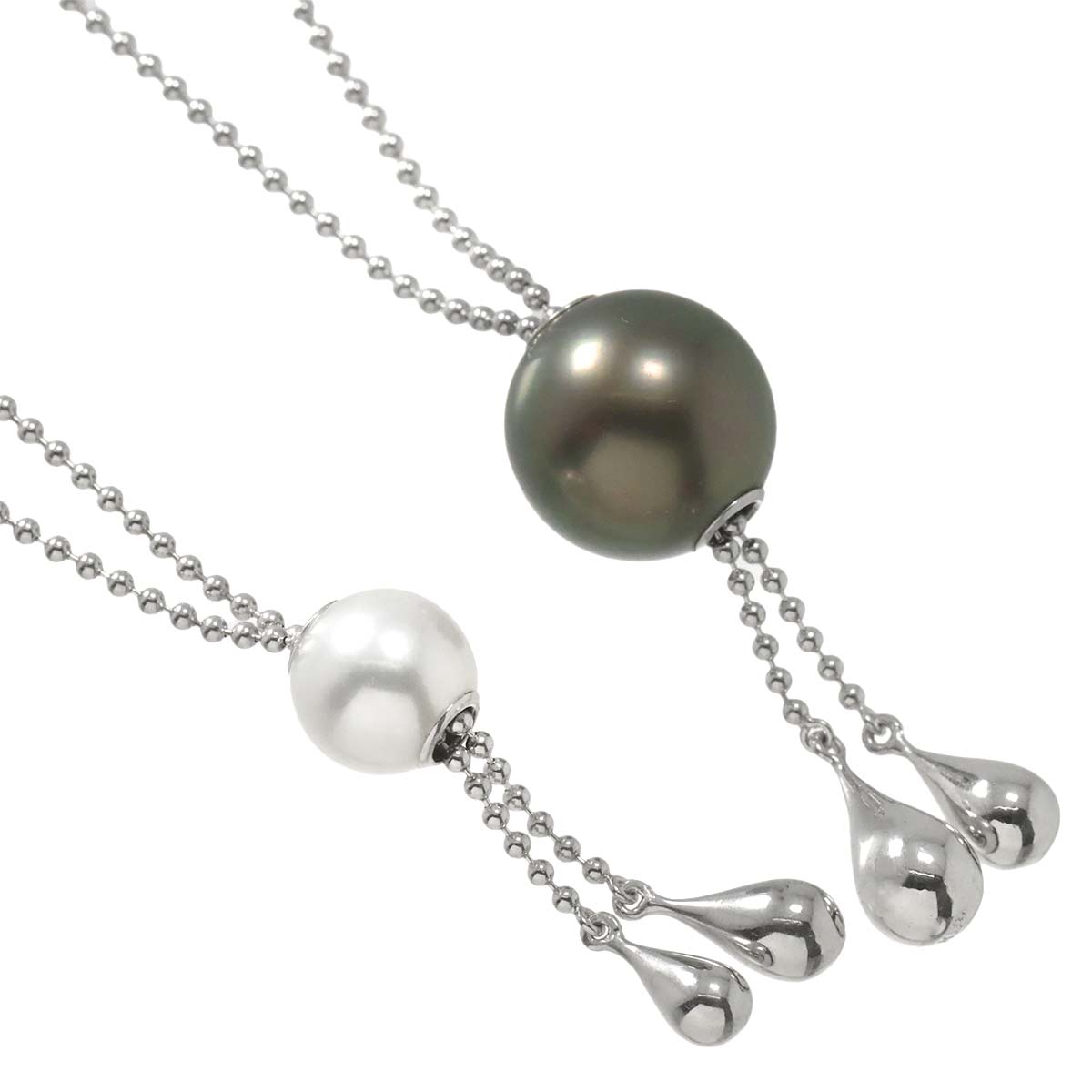Black Pearl 11.6mm Akoya Pearl 7.9mm Necklace 18K WG 750