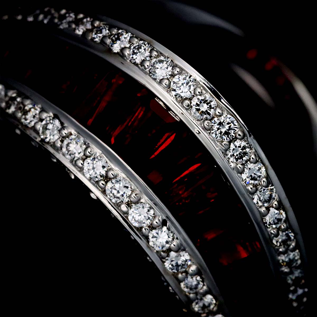 Ruby 1.67ct Diamond 0.35ct Ring 18K WG 750 Size7.5-7.75(US)