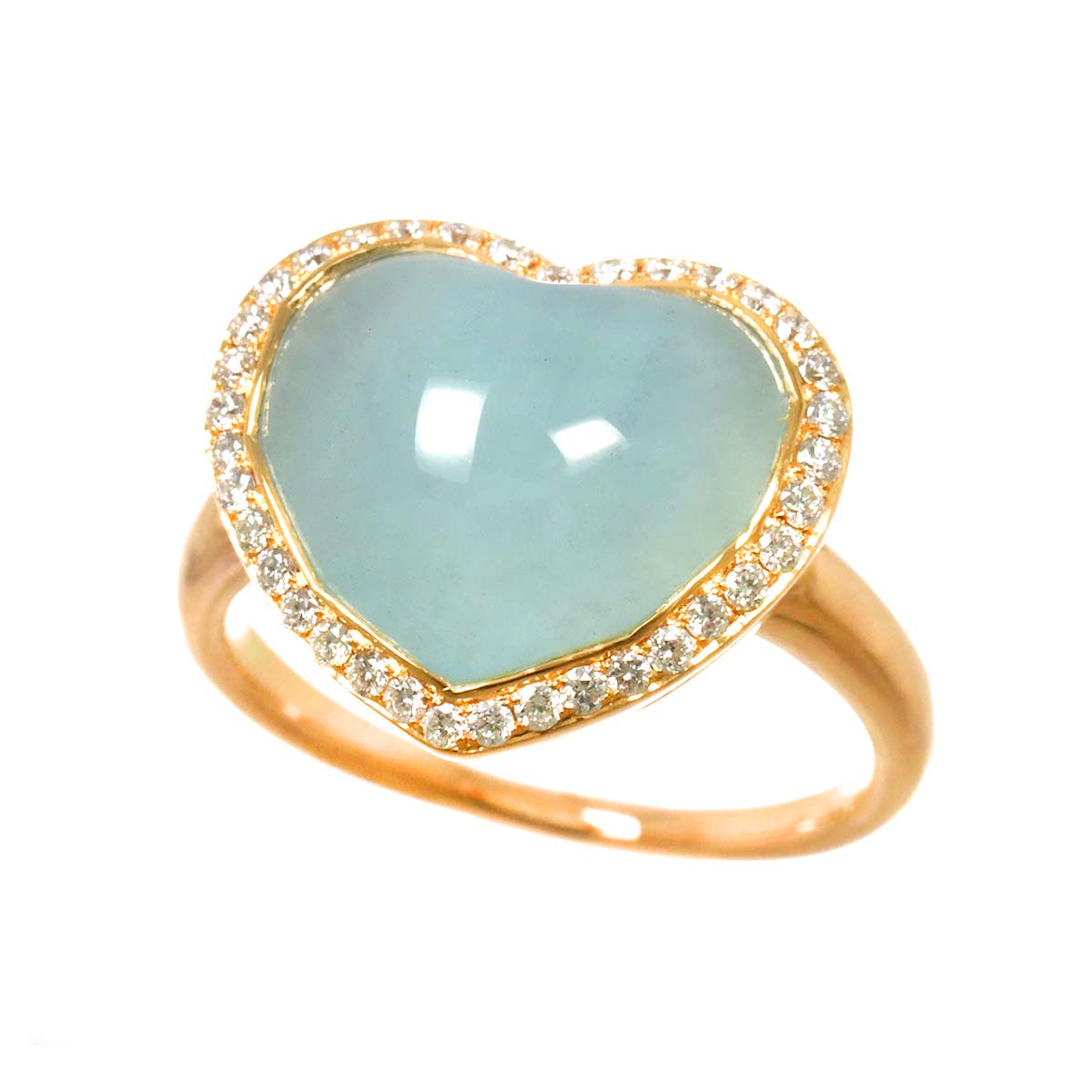 Quartz 5.45ct Diamond 0.26ct Ring 18K PG 750 6.25-6.5(US)