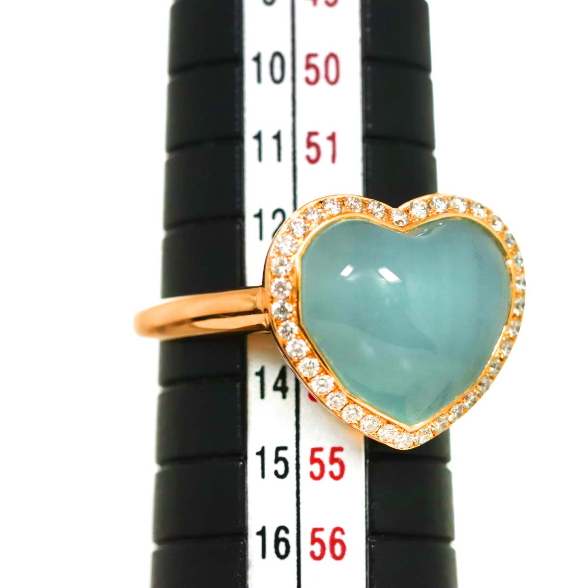 Quartz 5.45ct Diamond 0.26ct Ring 18K PG 750 6.25-6.5(US)