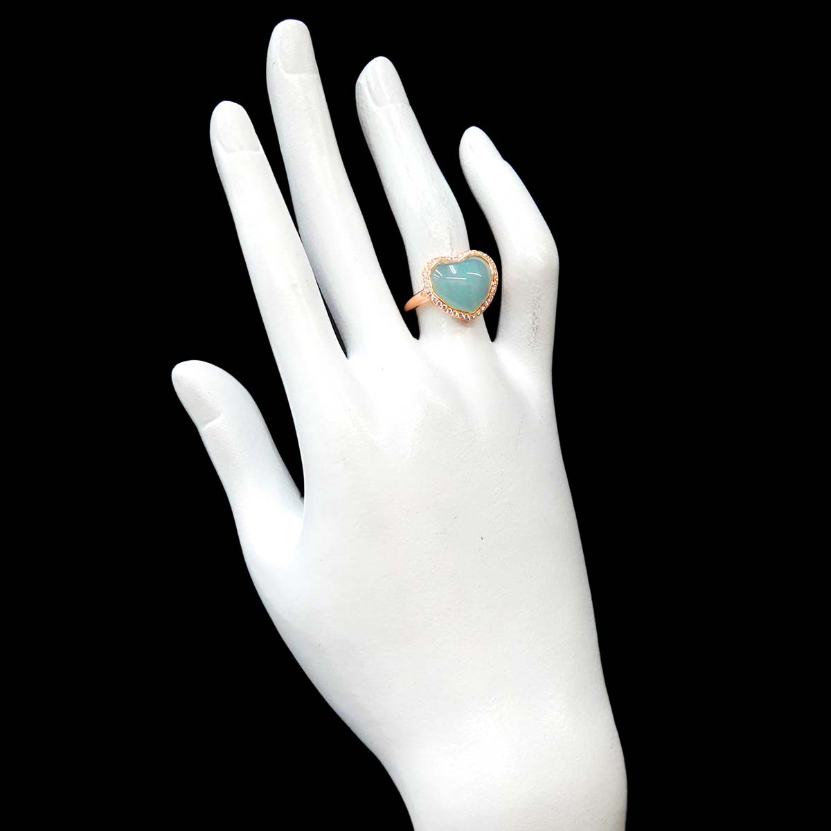 Quartz 5.45ct Diamond 0.26ct Ring 18K PG 750 6.25-6.5(US)