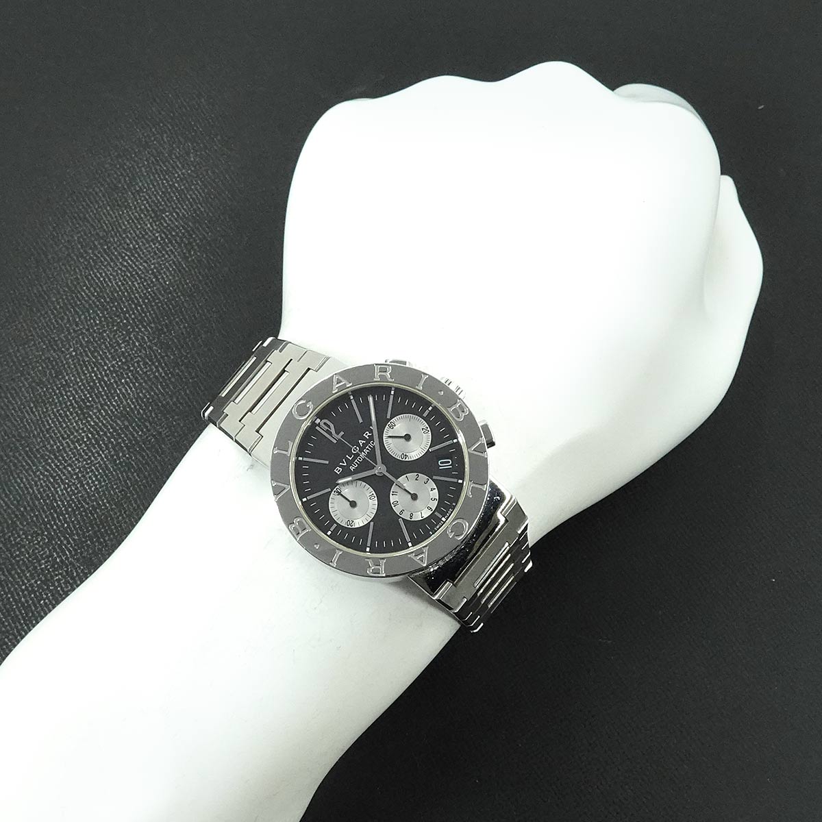 BVLGARIBVLGARI BB38SSCH Chronograph Date Black Dial Mens