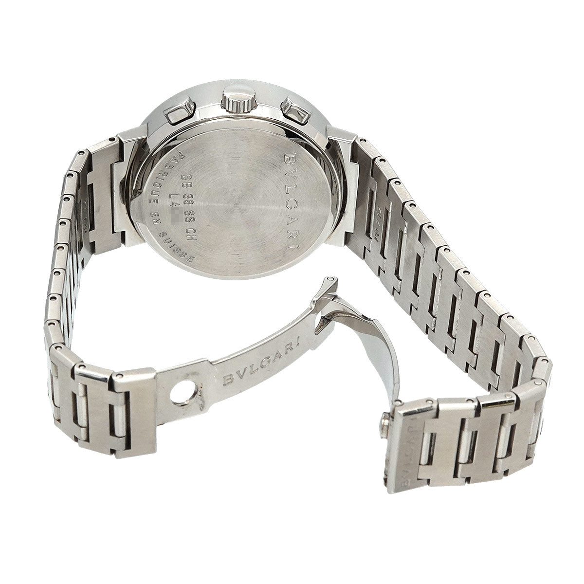 BVLGARIBVLGARI BB38SSCH Chronograph Date Black Dial Mens