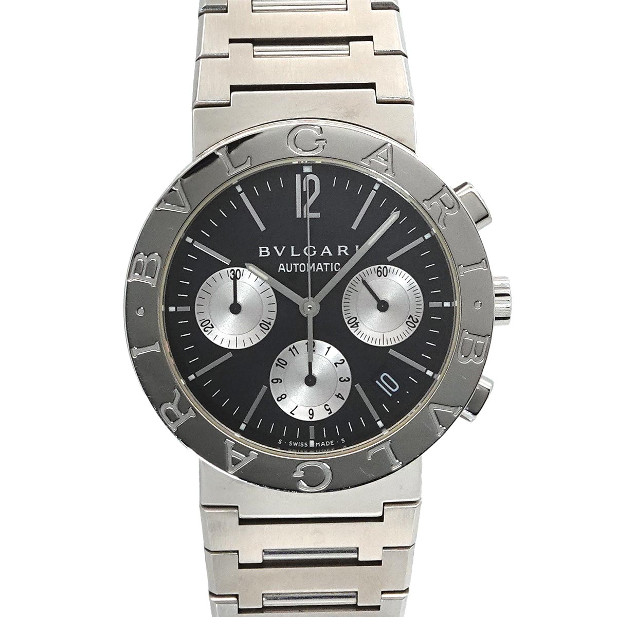 BVLGARIBVLGARI BB38SSCH Chronograph Date Black Dial Mens