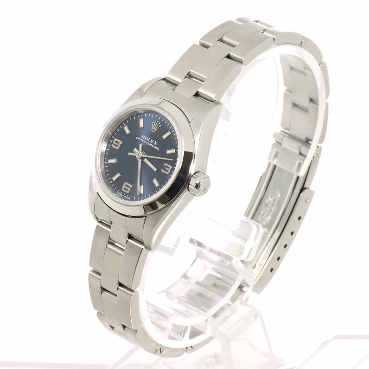 Oyster perpetual 76080 Serial K Blue Dial Ladies Watch