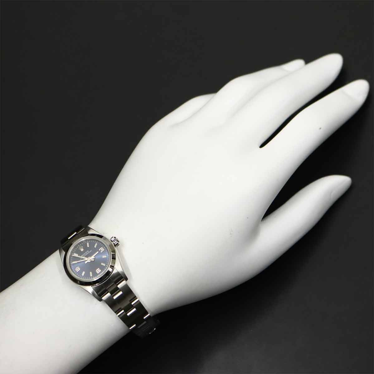 Oyster perpetual 76080 Serial K Blue Dial Ladies Watch