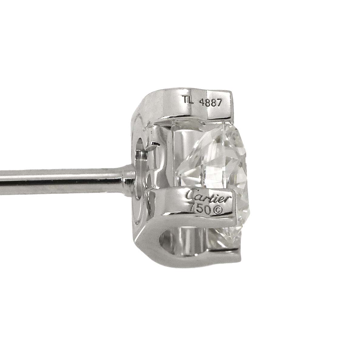 C de Diamond 0.56/0.55ct G/VVS2/EX Earrings Pierced 18K WG