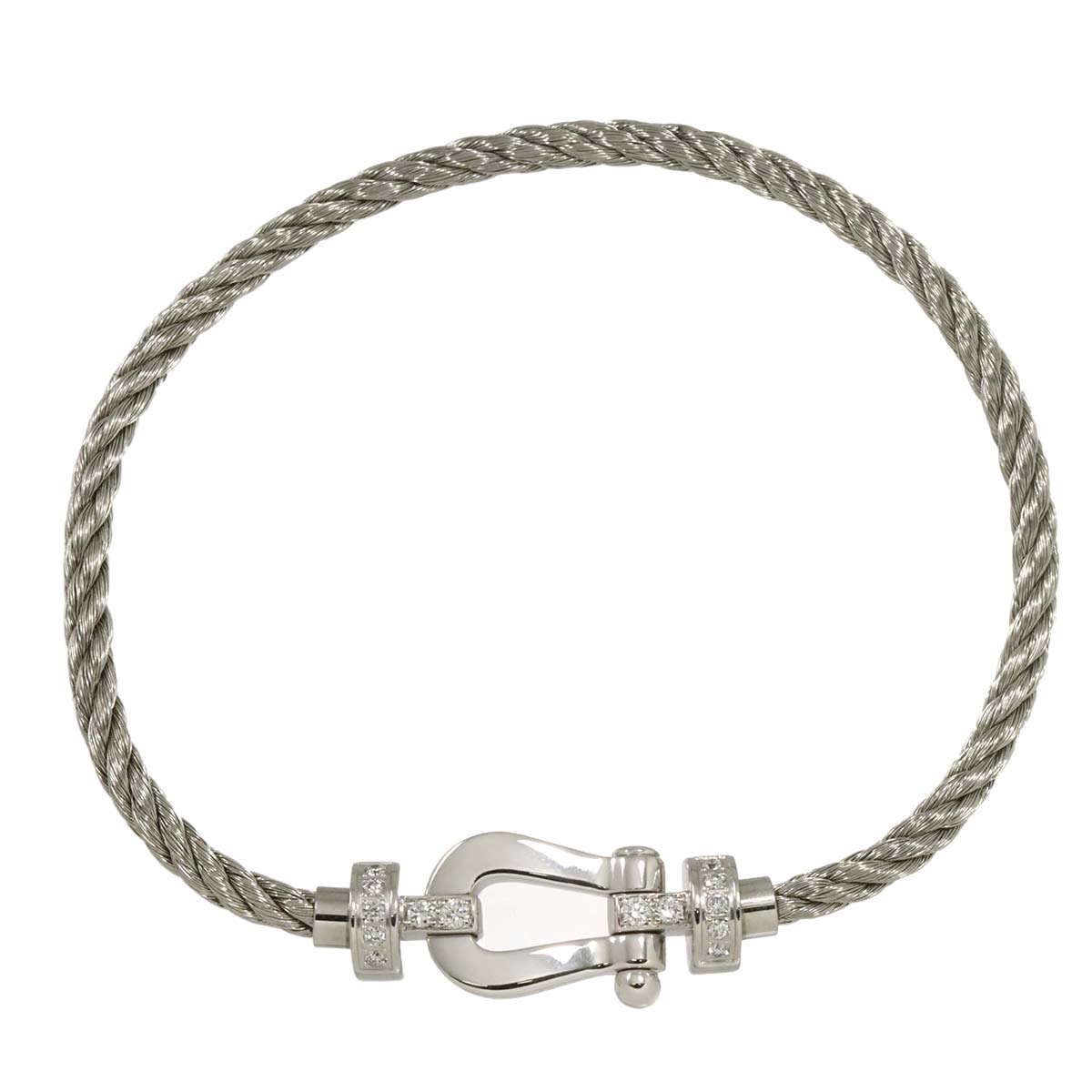 Force 10 Half Diamond Bracelet MM 18K WG 750 Steel size14