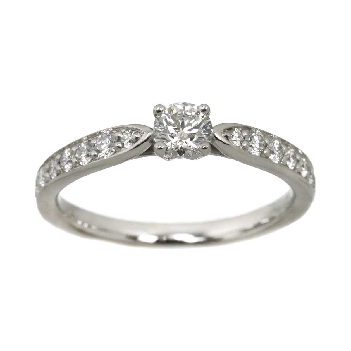 Diamond 0.20ct F/VS1/3EX Ring Pt Platinum Size4(US)