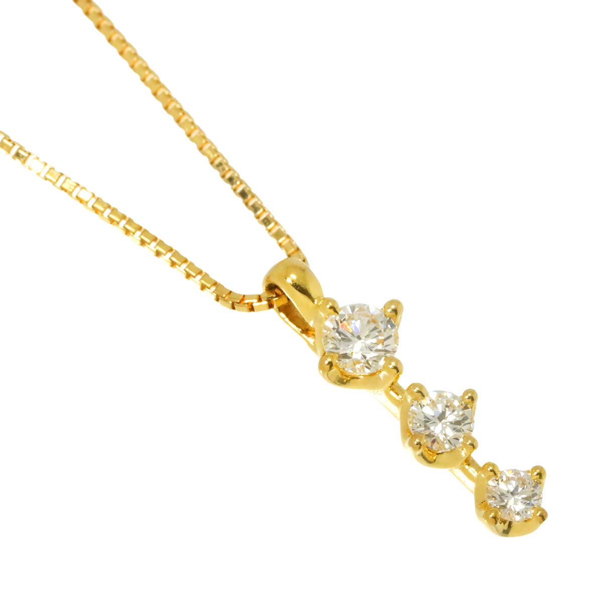 Diamond 0.19ct Necklace K18 YG 750