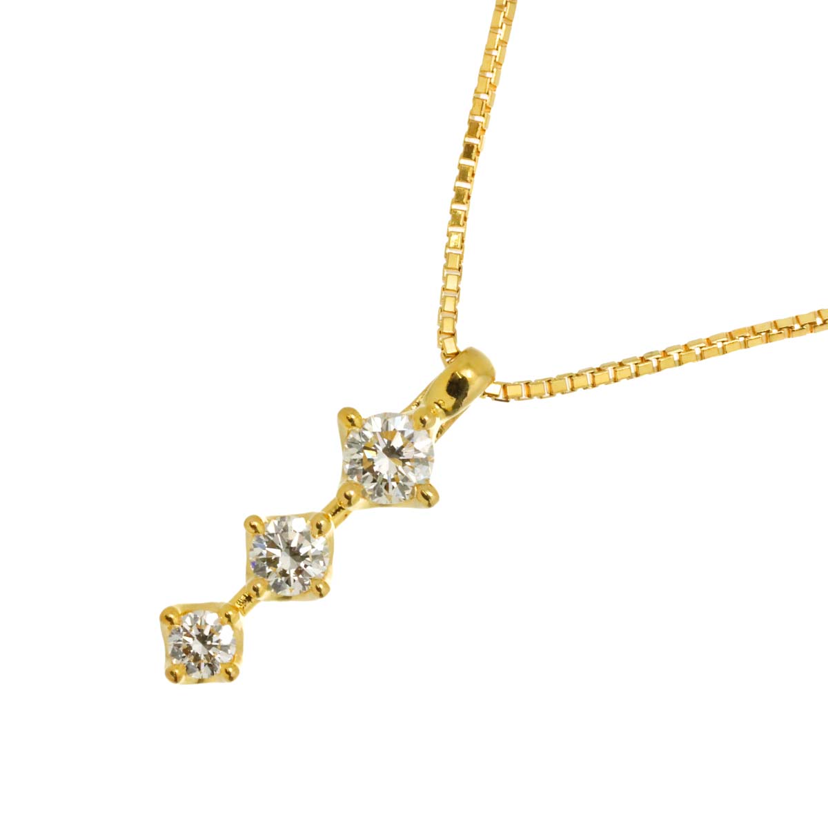 Diamond 0.19ct Necklace K18 YG 750