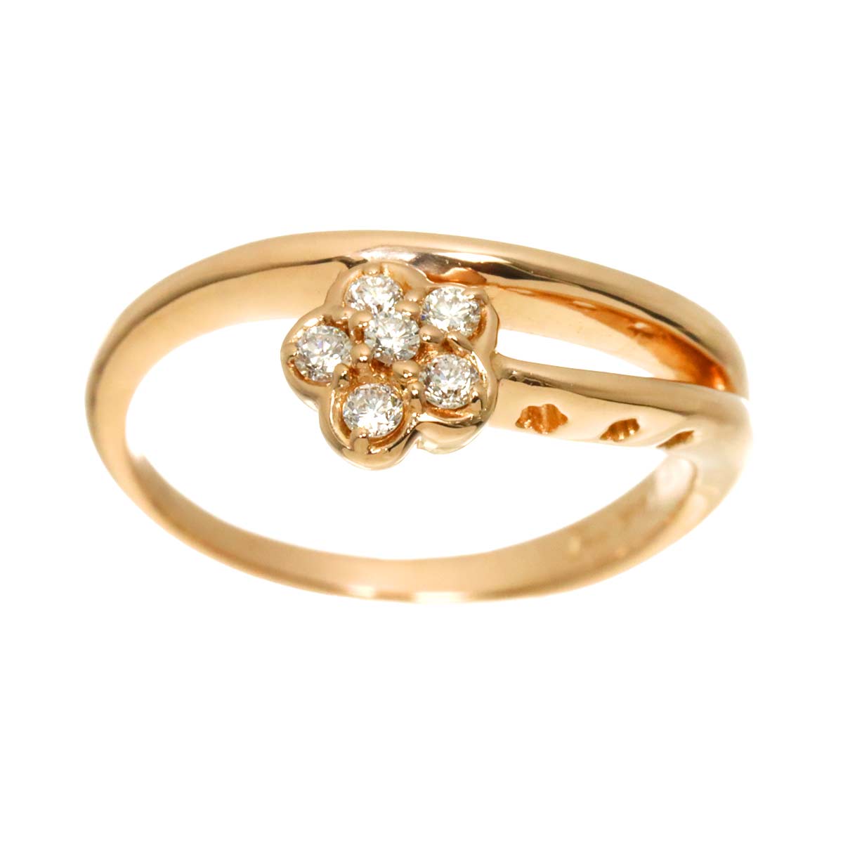 Diamond 0.09ct Ring 18K PG 750 Size4(US)
