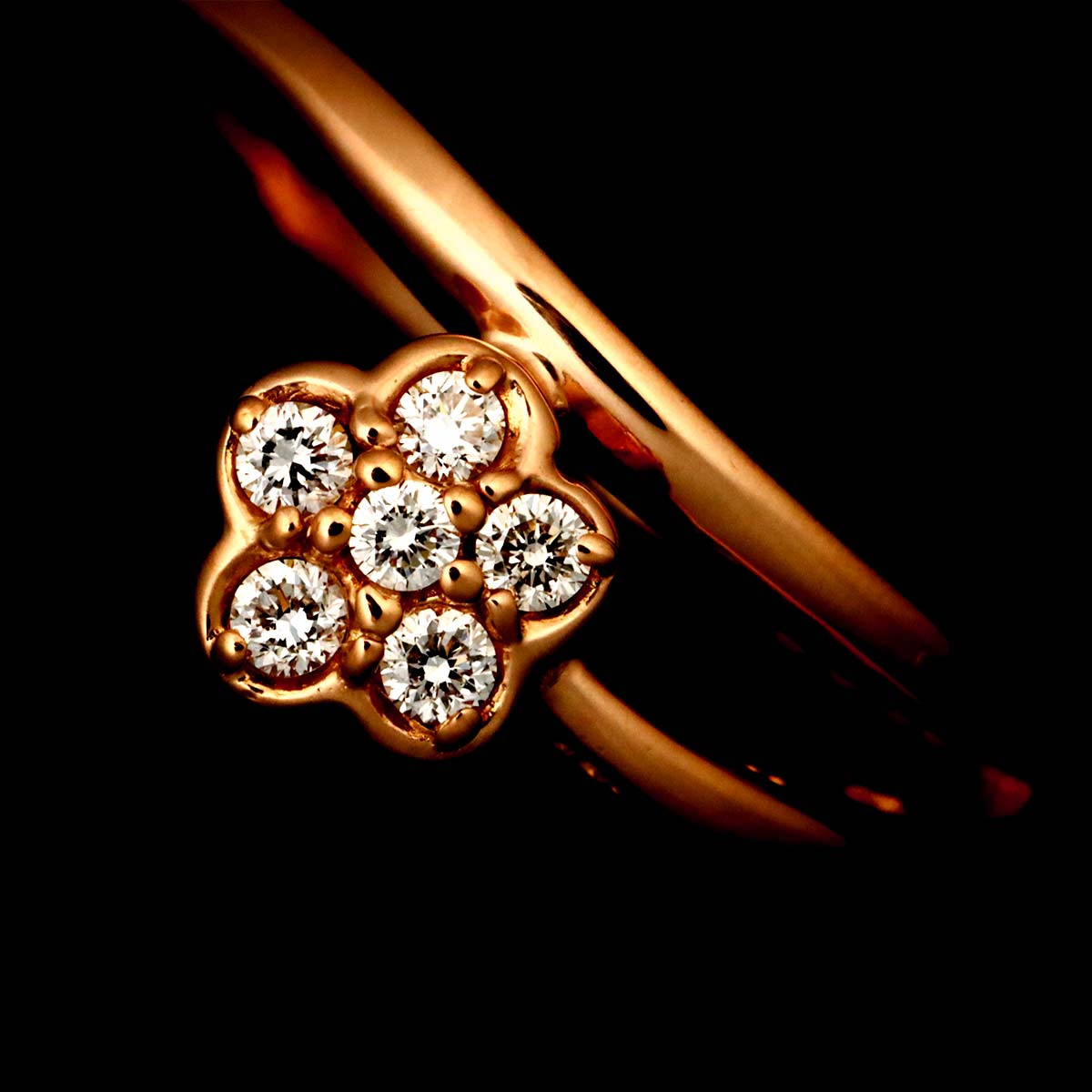 Diamond 0.09ct Ring 18K PG 750 Size4(US)