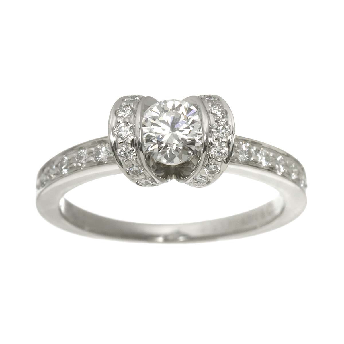Diamond 0.38ct F/IF/EX Ring Pt Platinum size5.5-5.75(US)
