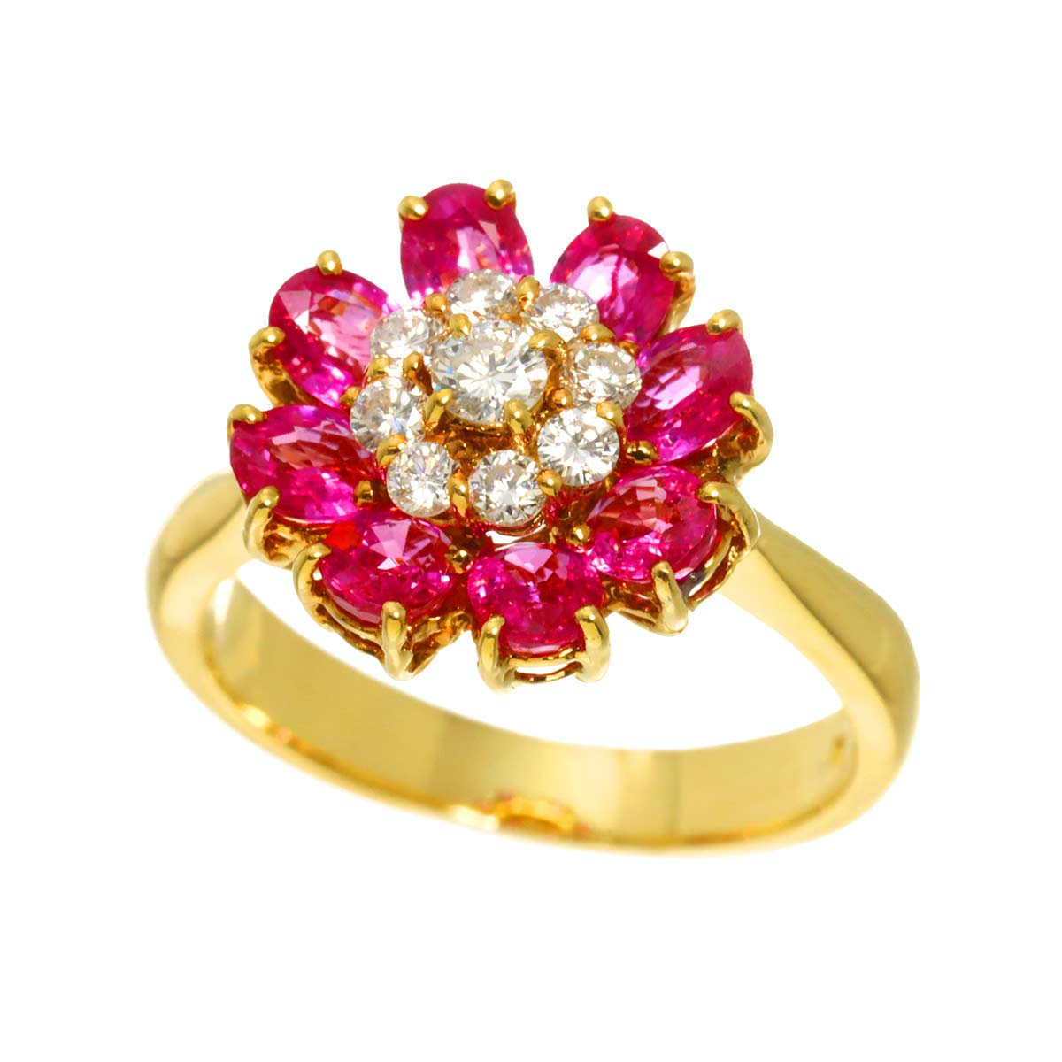 Sapphire 1.59ct Diamond 0.30ct Ring 18K YG size4.75-5(US)