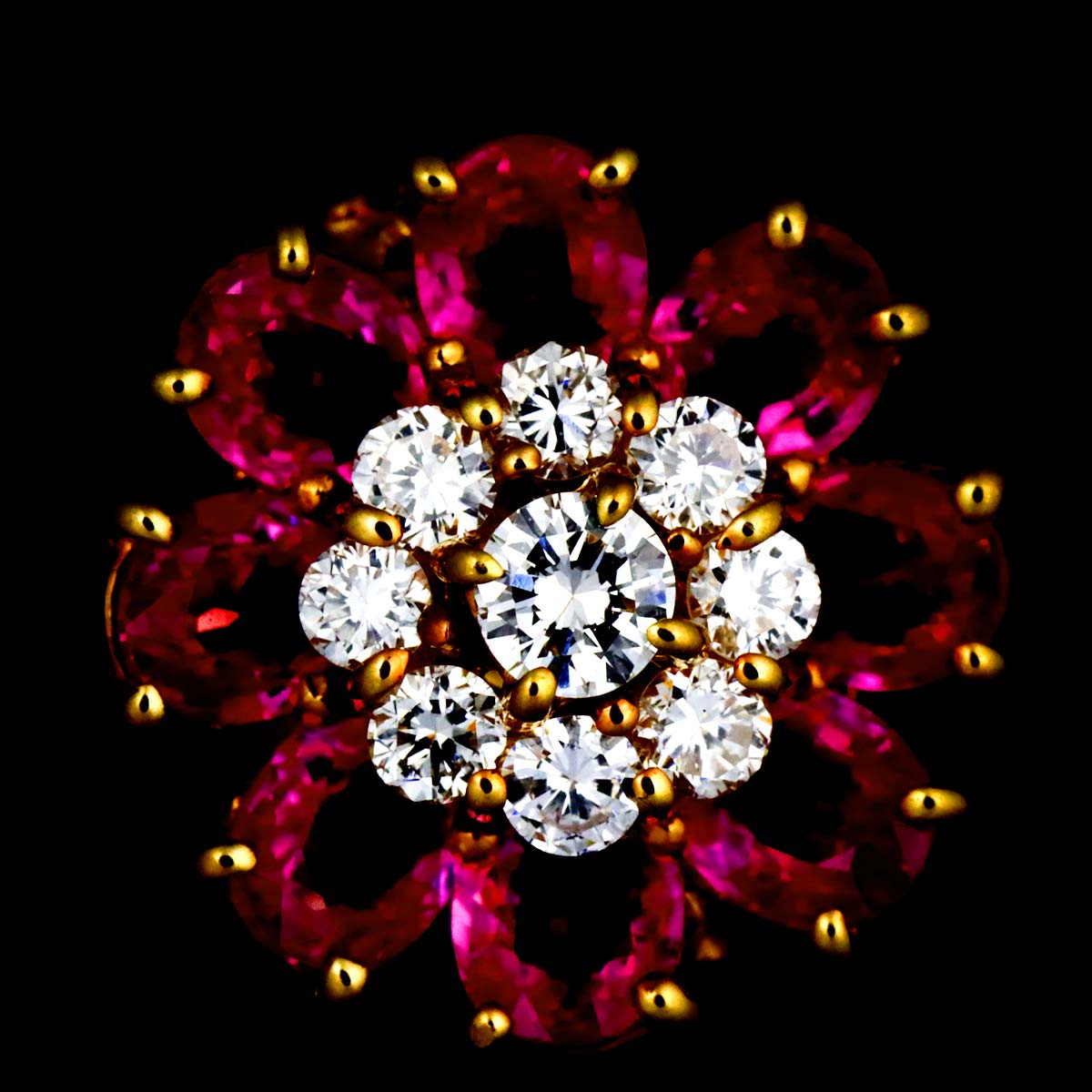 Sapphire 1.59ct Diamond 0.30ct Ring 18K YG size4.75-5(US)