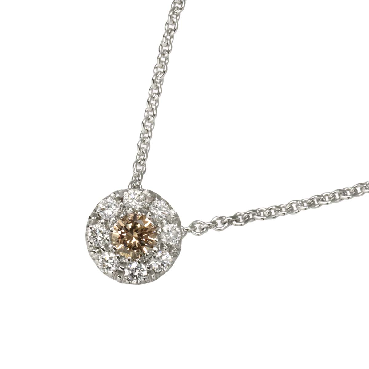 Diamond 0.31ct Necklace 18K White Gold 750