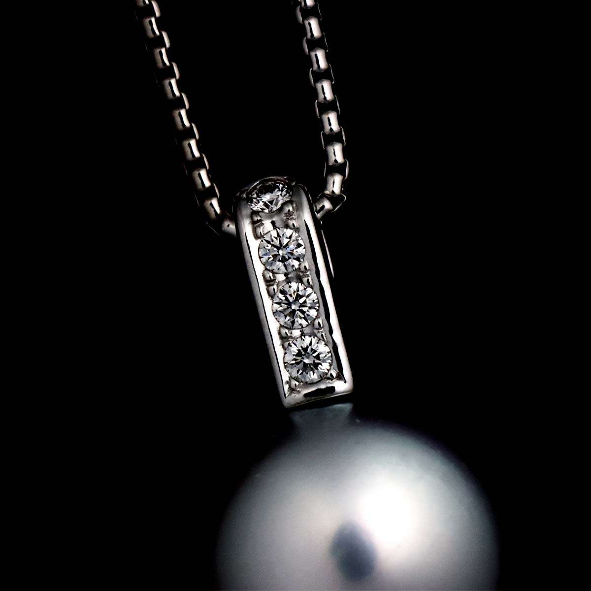South Sea pearl 11.5mm Diamond 0.05ct Necklace 18K WG
