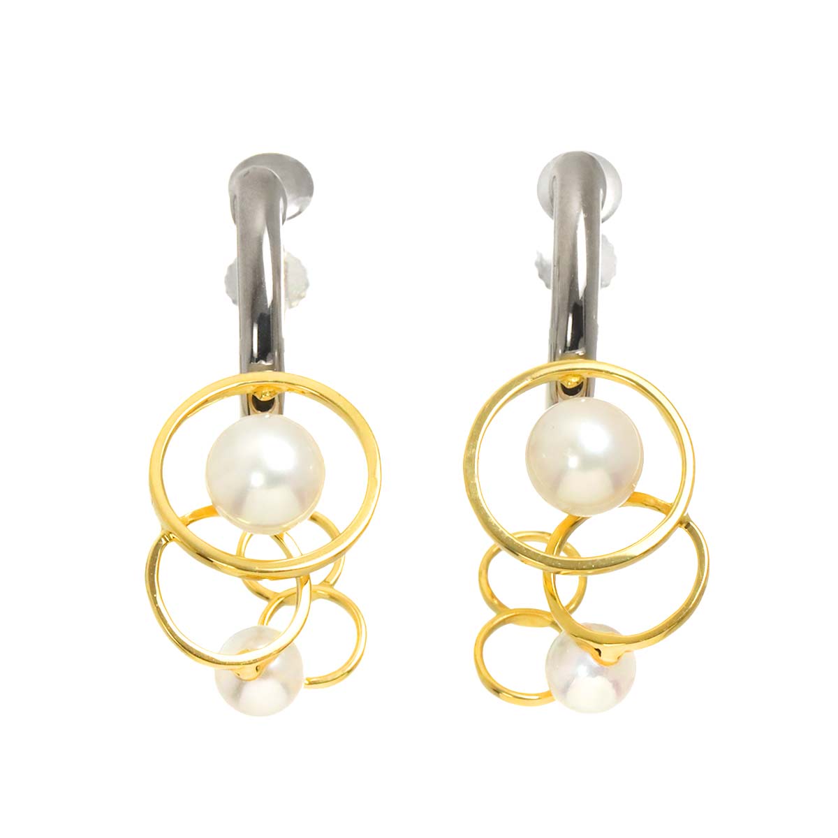 Akoya Pearl Earrings Clip on Earrings Pierced 18K YG WG 750