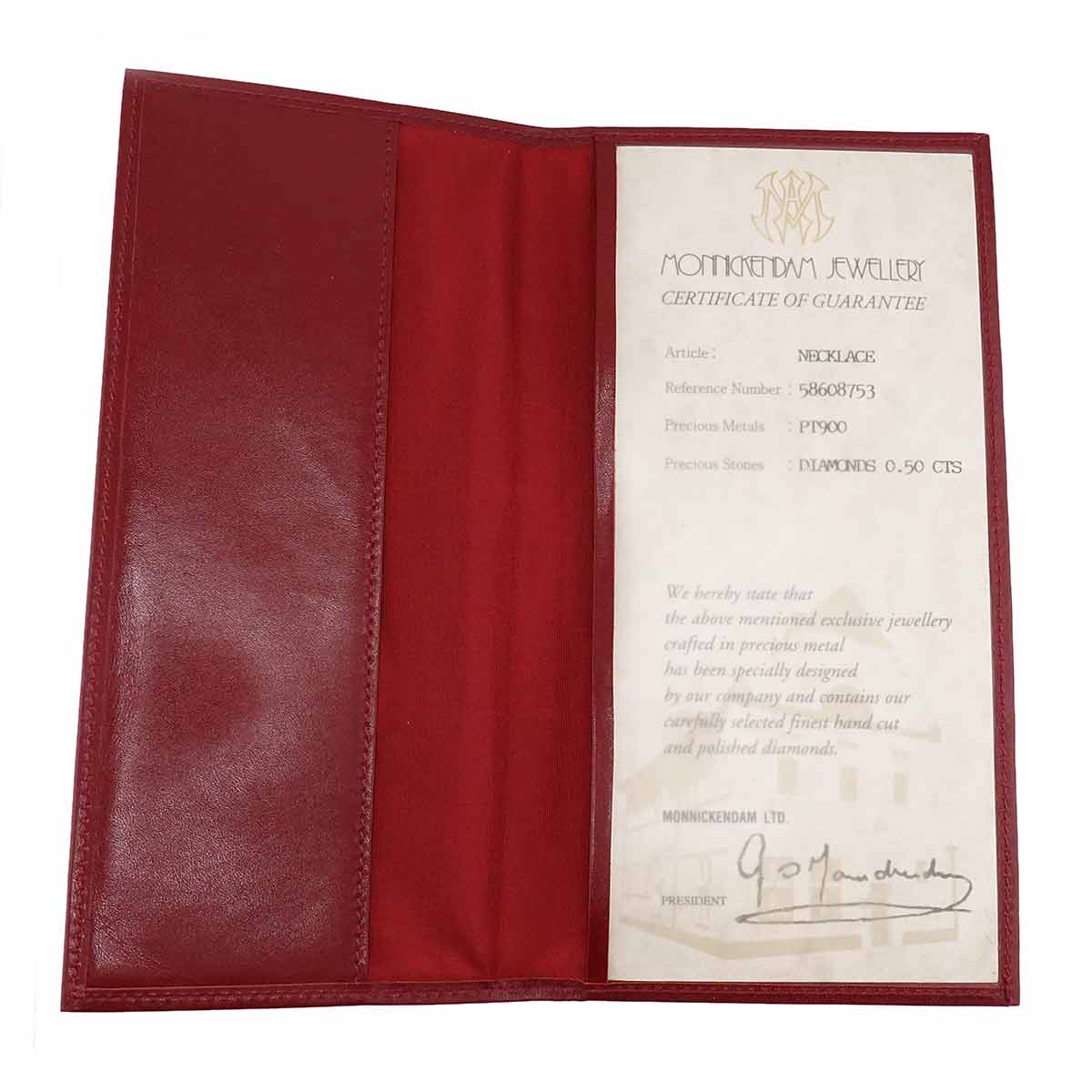 Diamond 0.50ct Necklace Pt Platinum