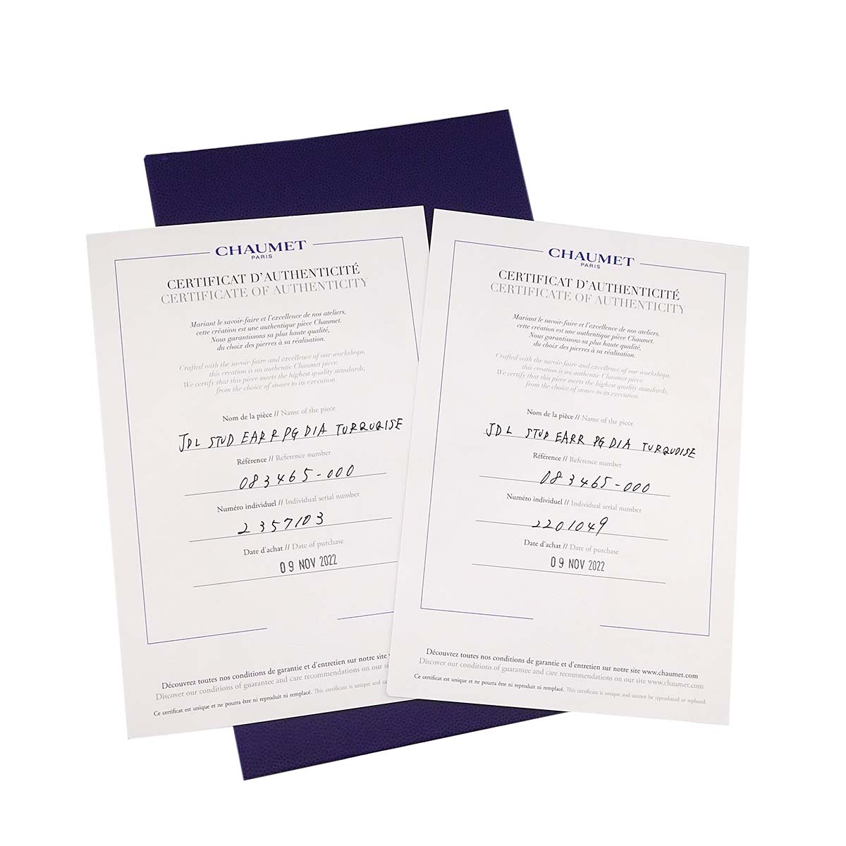 Liens Turquoise Diamond Earrings Pierced 18K PG 750