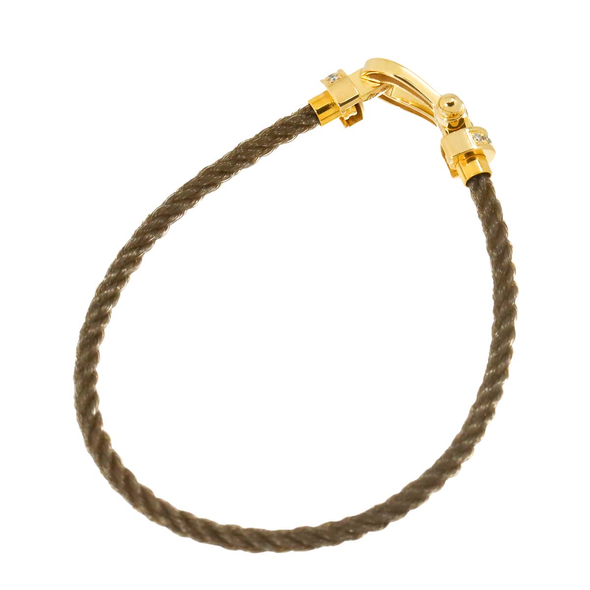 Force 10 Half Diamond Bracelet MM 18K YG 750 Steel Size14