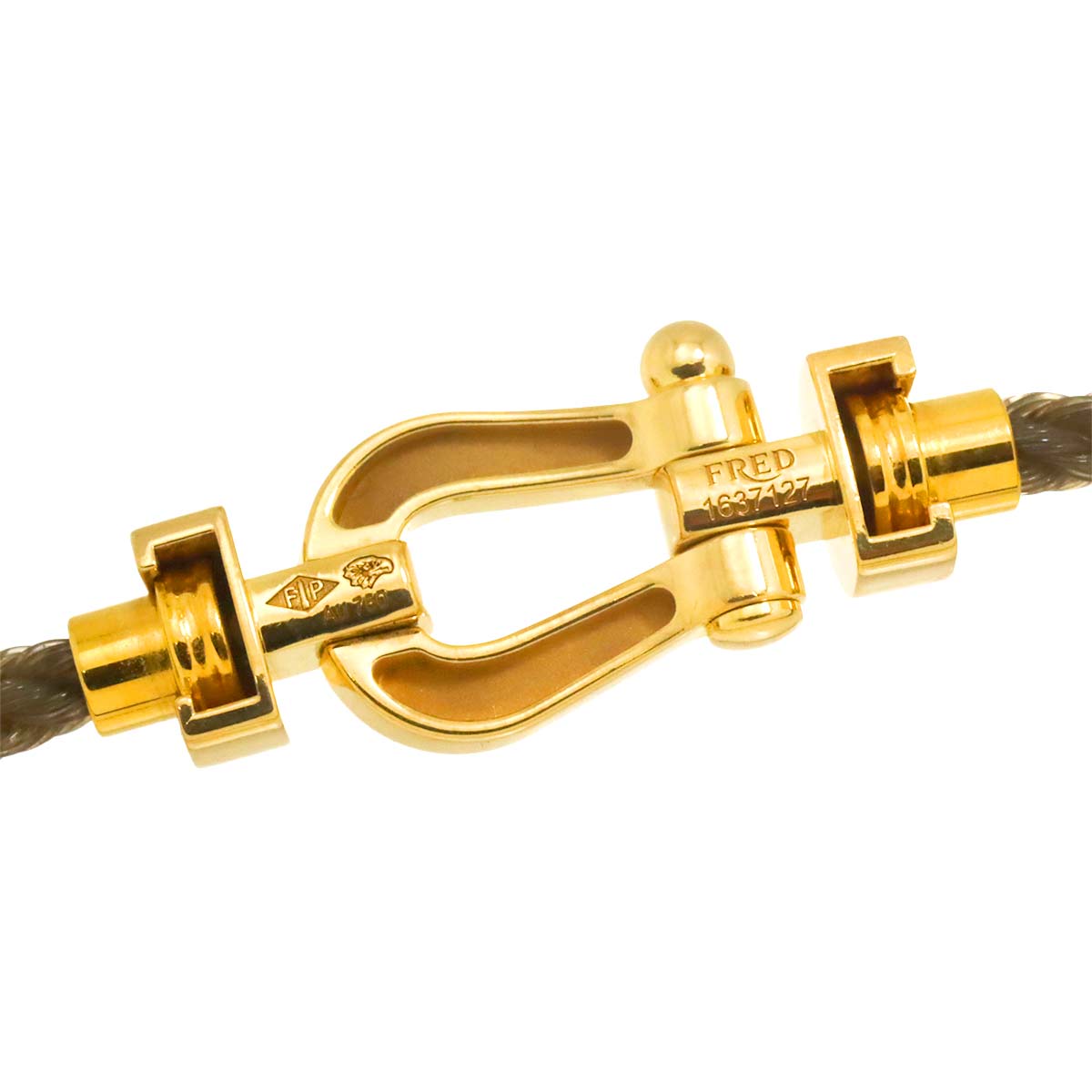 Force 10 Half Diamond Bracelet MM 18K YG 750 Steel Size14