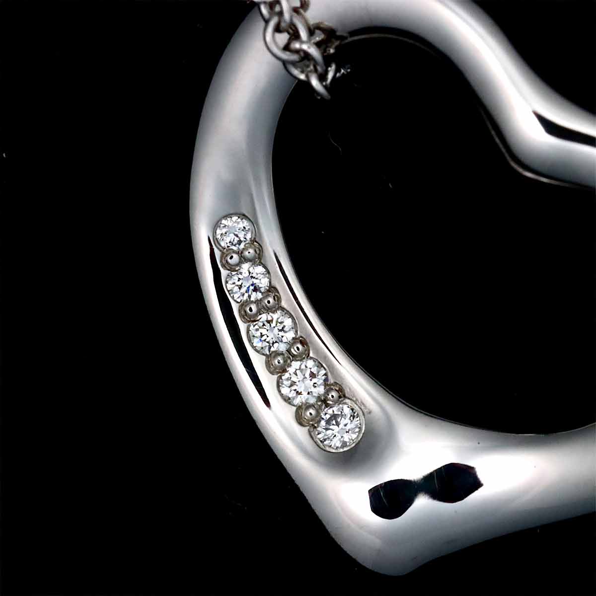 Open Heart Diamond Necklace Platinum