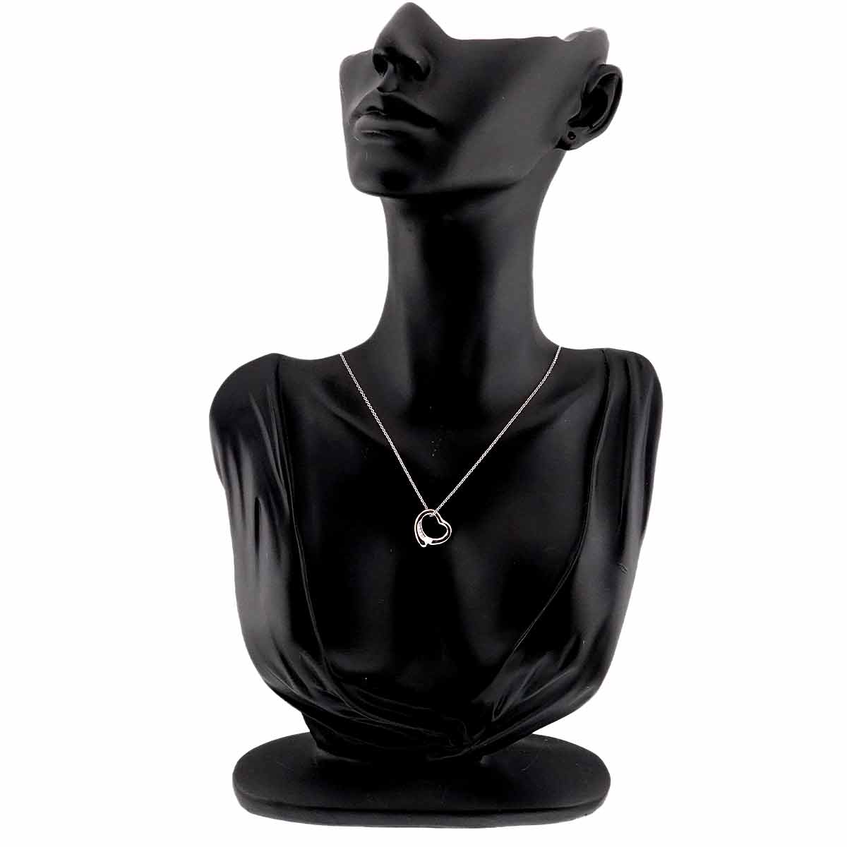 Open Heart Diamond Necklace Platinum