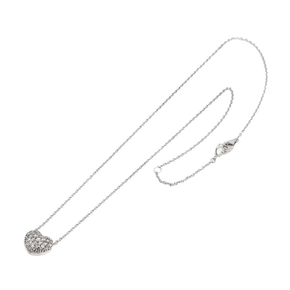 Heart Motif Diamond 0.60ct Necklace 18K White Gold 750