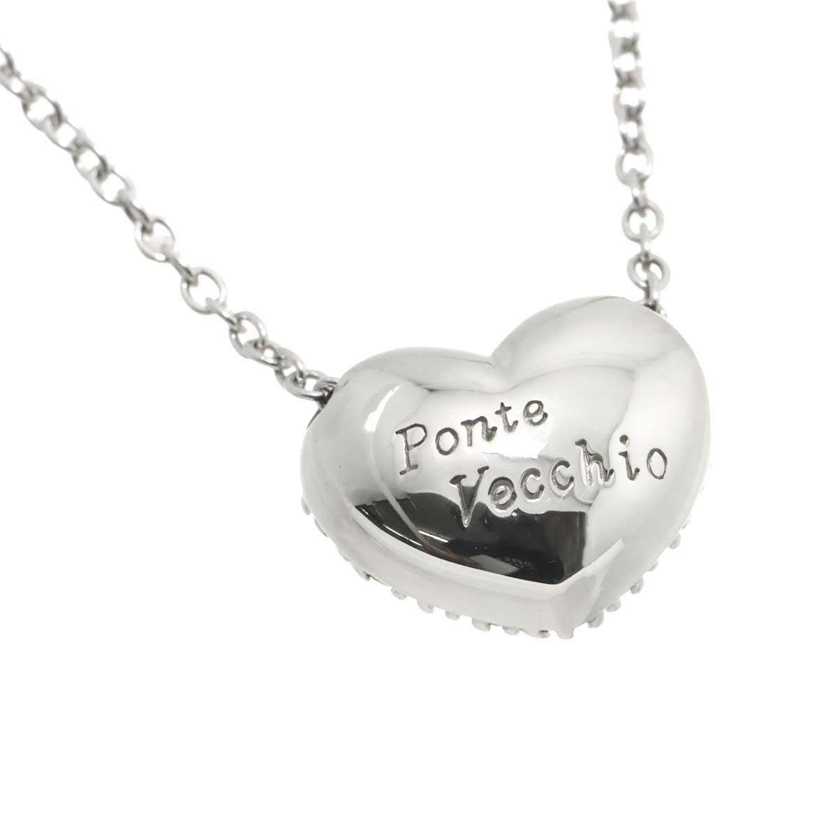 Heart Motif Diamond 0.60ct Necklace 18K White Gold 750