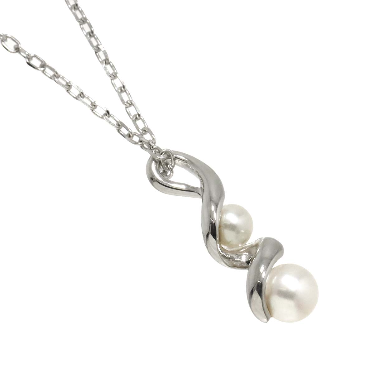 Akoya Pearl 4.7-3.5mm Necklace 18K White Gold 750
