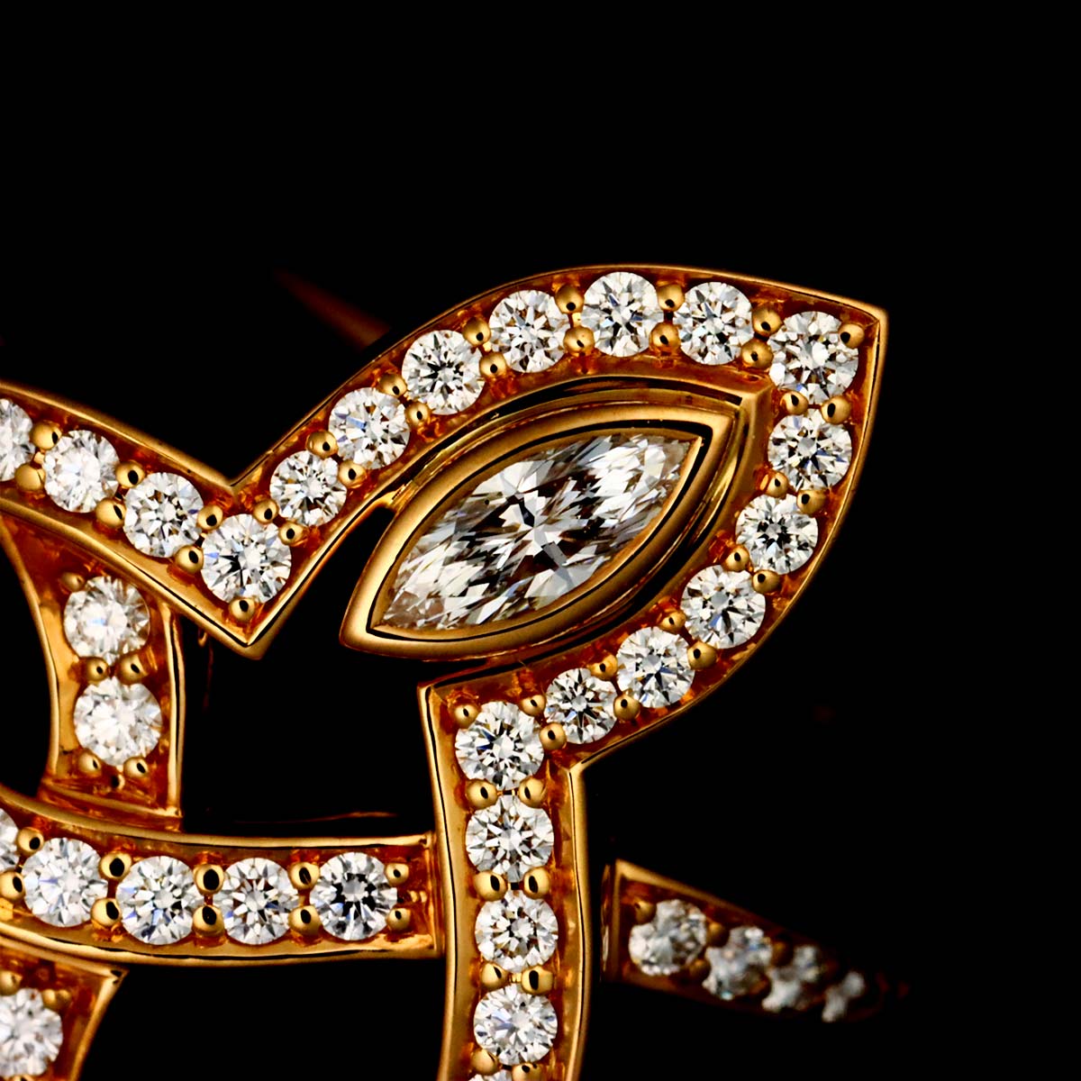 Lily cluster Diamond Ring 18K PG 750 size5.25(US)