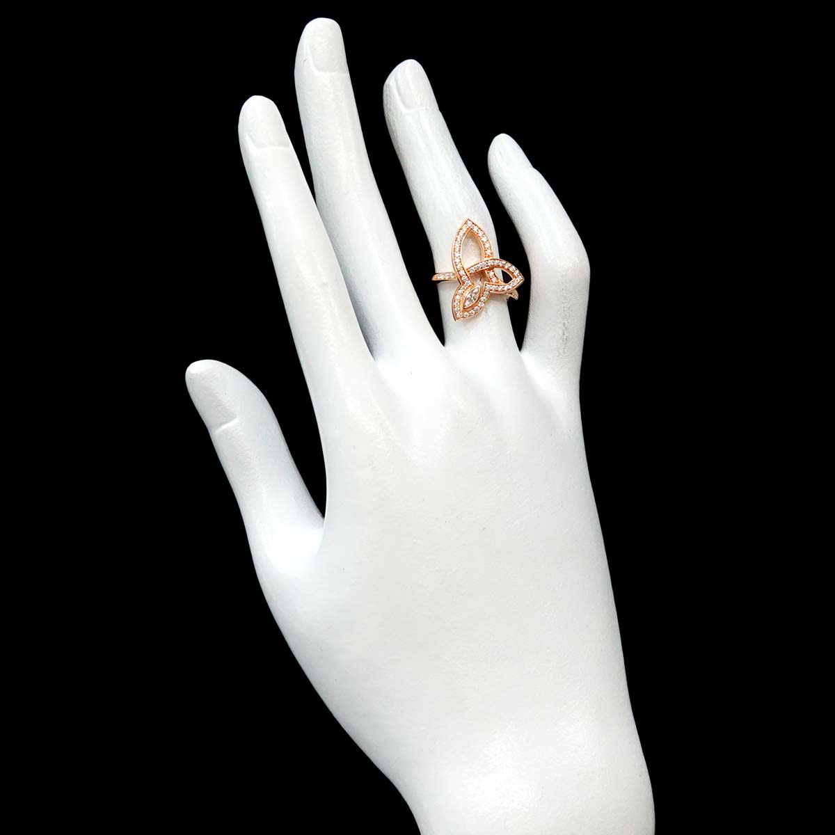 Lily cluster Diamond Ring 18K PG 750 size5.25(US)