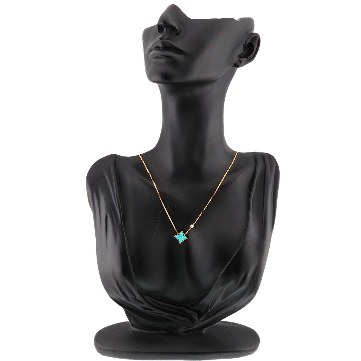 Turquoise Diamond Necklace 18K YG 750