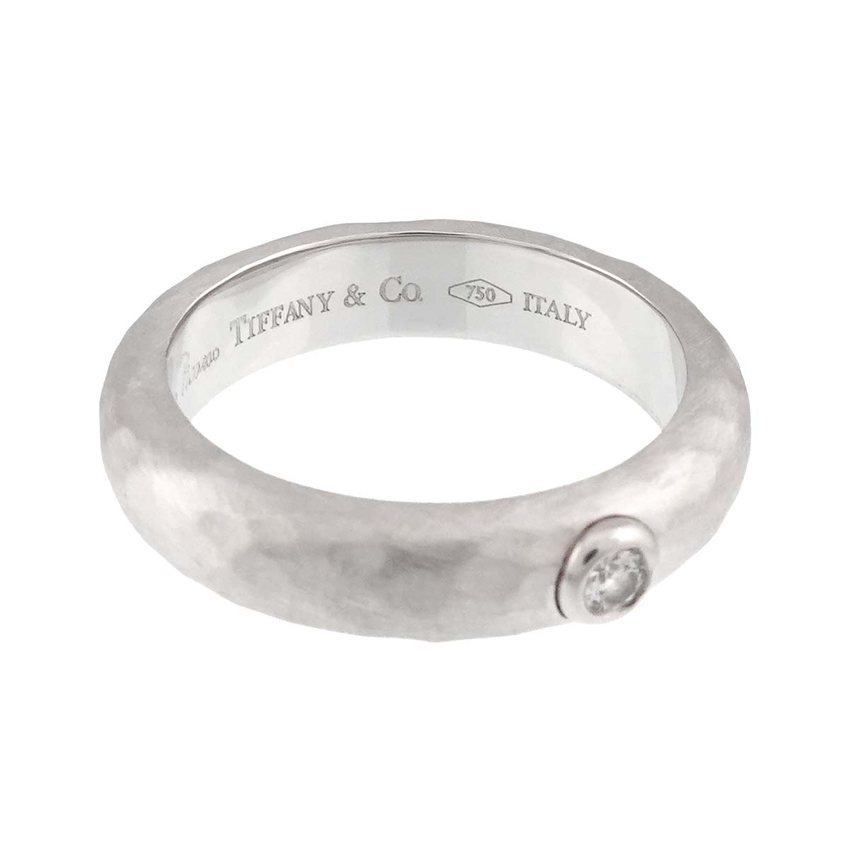 Diamond Ring 18K White Gold Size4.75-5(US)