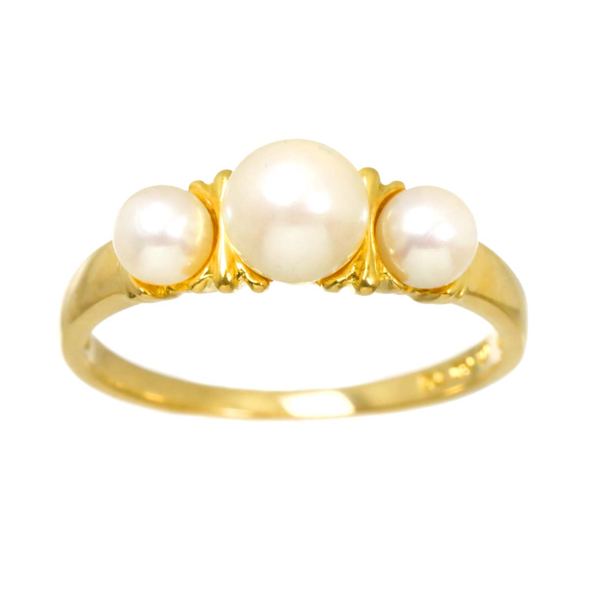 Akoya Pearl 5.5-3.8mm Ring 18K YG 750 Size5.5-5.75(US)