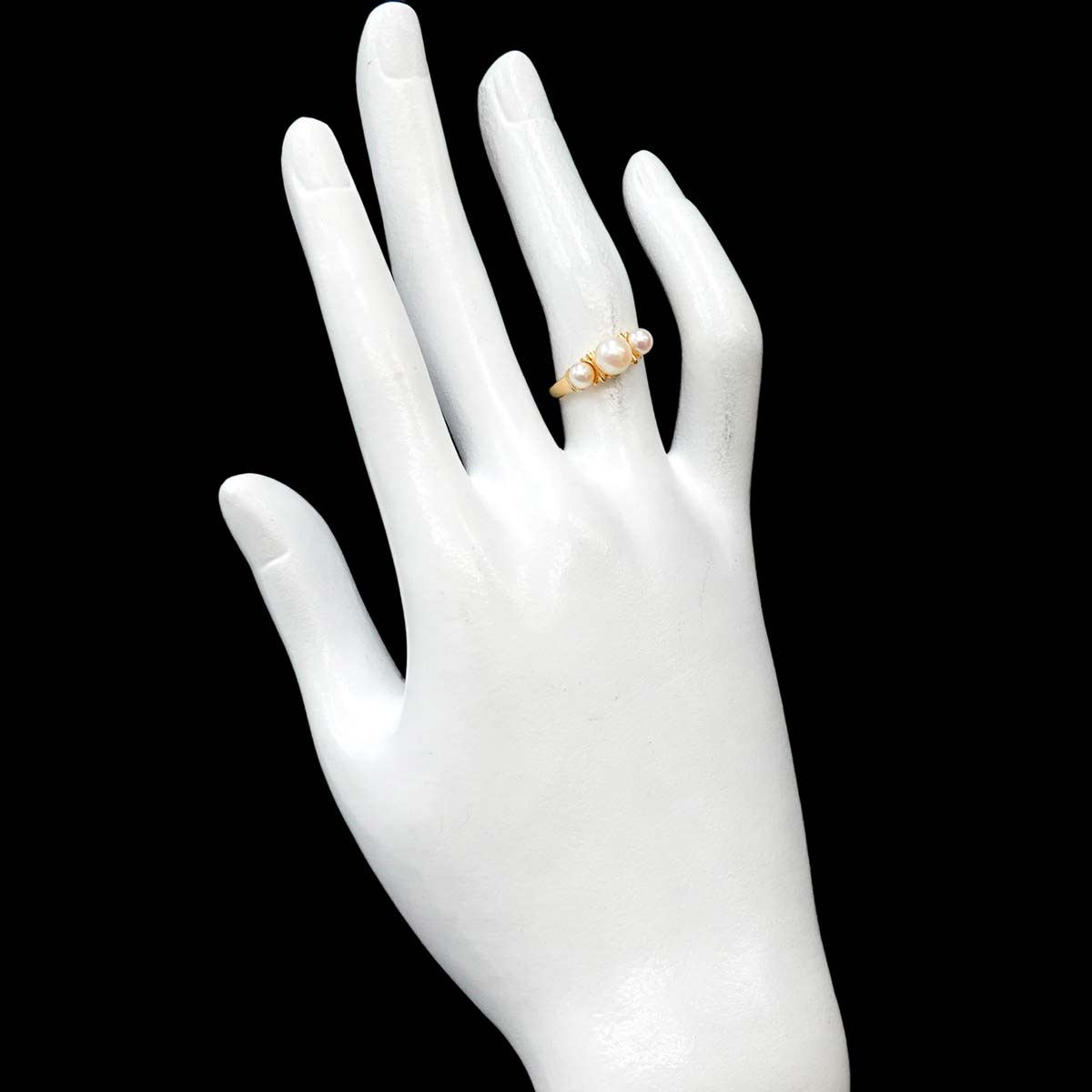 Akoya Pearl 5.5-3.8mm Ring 18K YG 750 Size5.5-5.75(US)