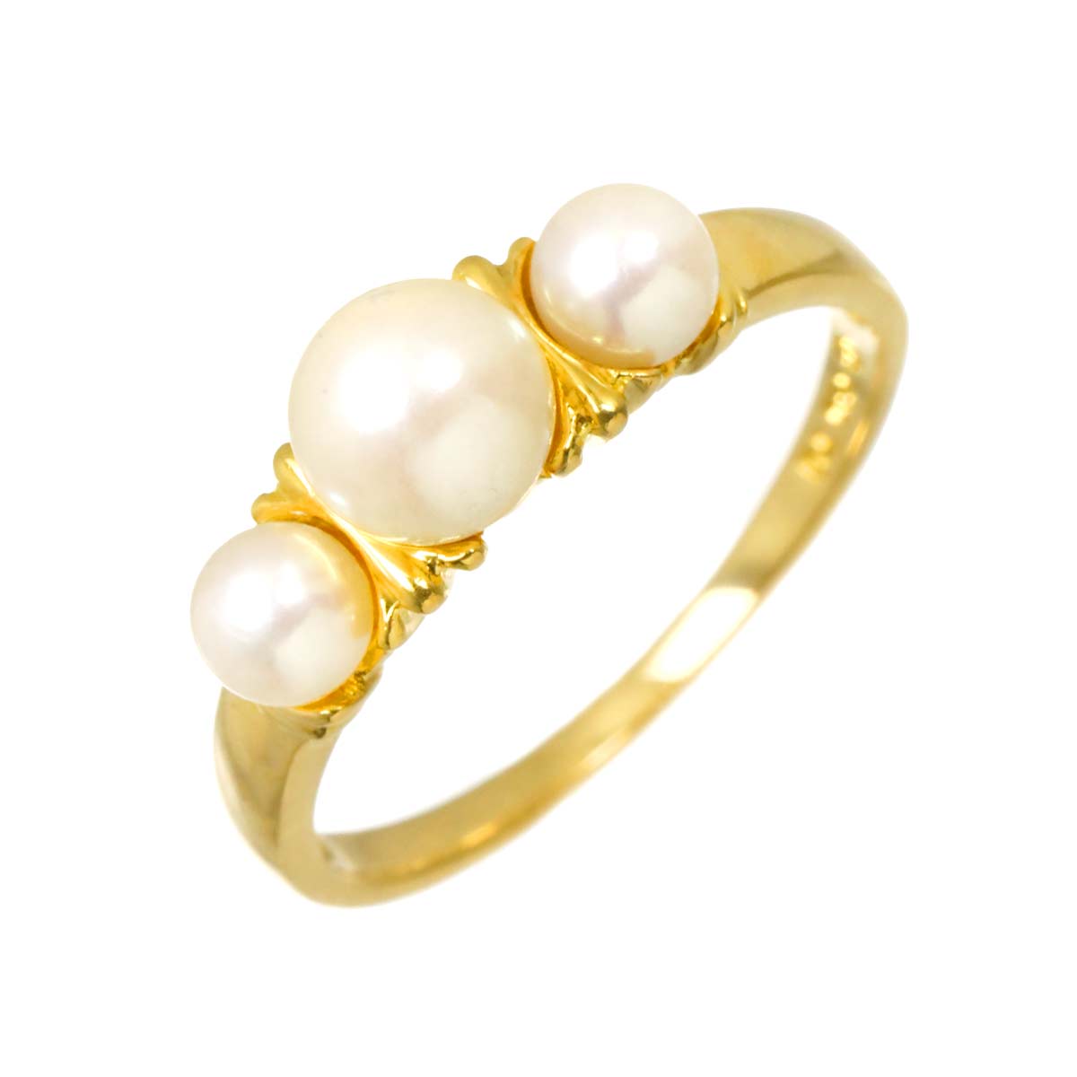 Akoya Pearl 5.5-3.8mm Ring 18K YG 750 Size5.5-5.75(US)