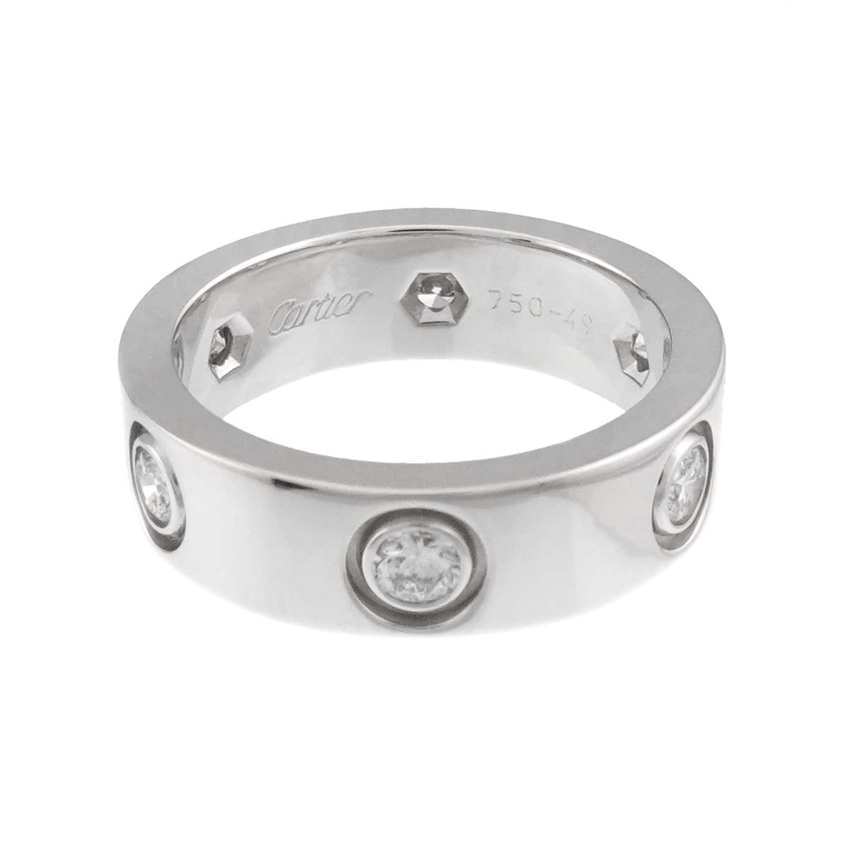 Love Ring Diamond 6P 18K White Gold 750 size49 4.5-4.75(US)