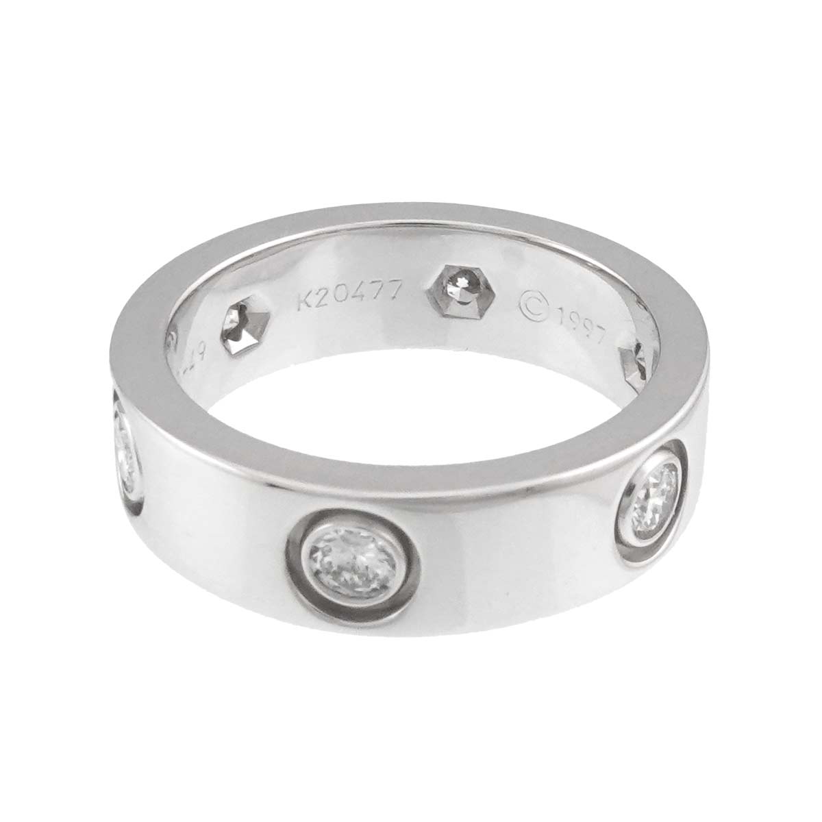 Love Ring Diamond 6P 18K White Gold 750 size49 4.5-4.75(US)