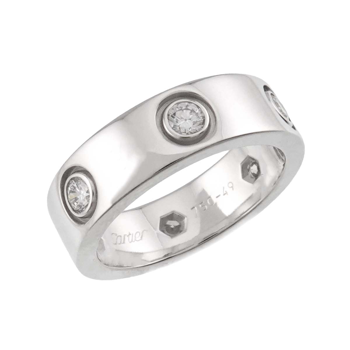 Love Ring Diamond 6P 18K White Gold 750 size49 4.5-4.75(US)