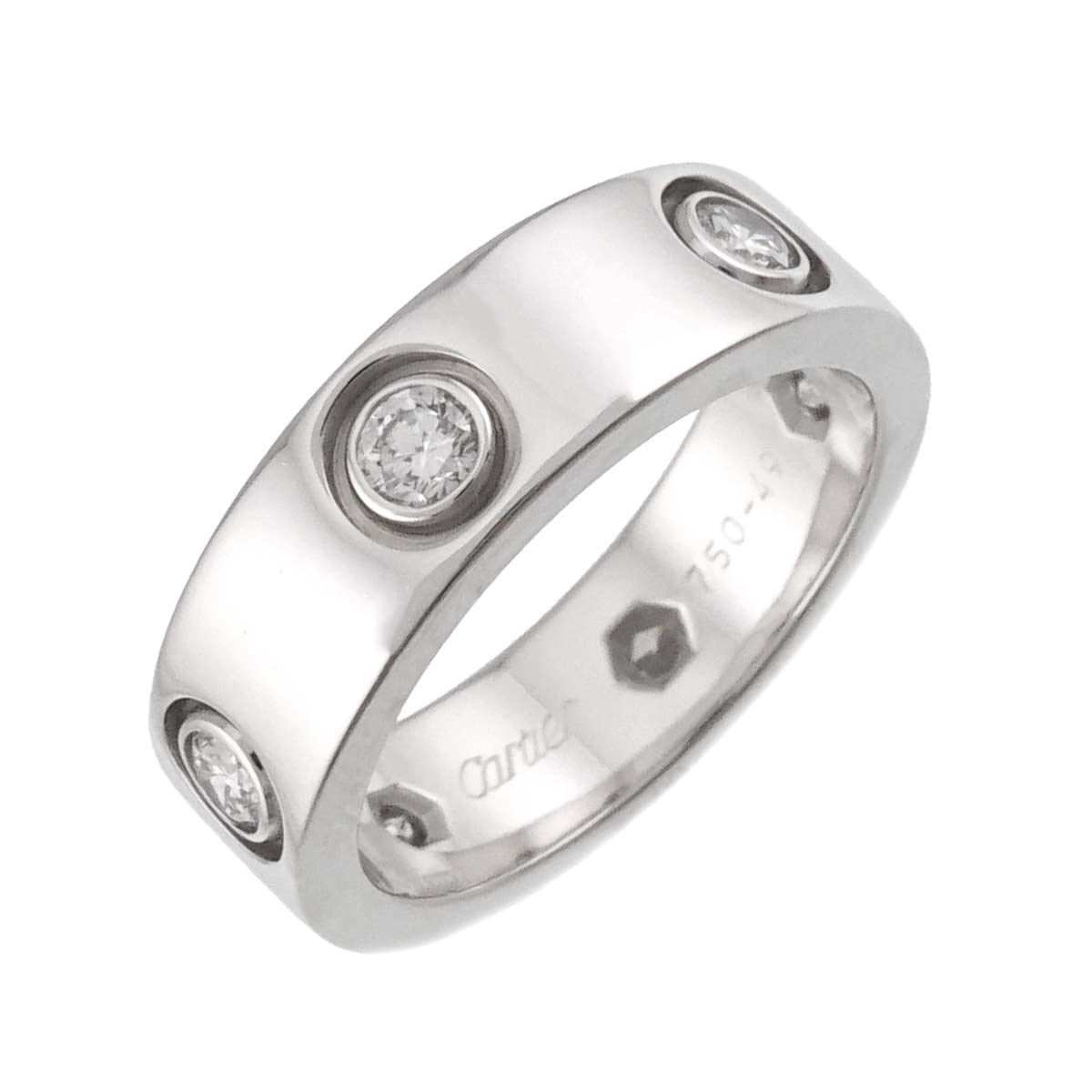 Love Ring Diamond 6P 18K White Gold 750 size49 4.5-4.75(US)