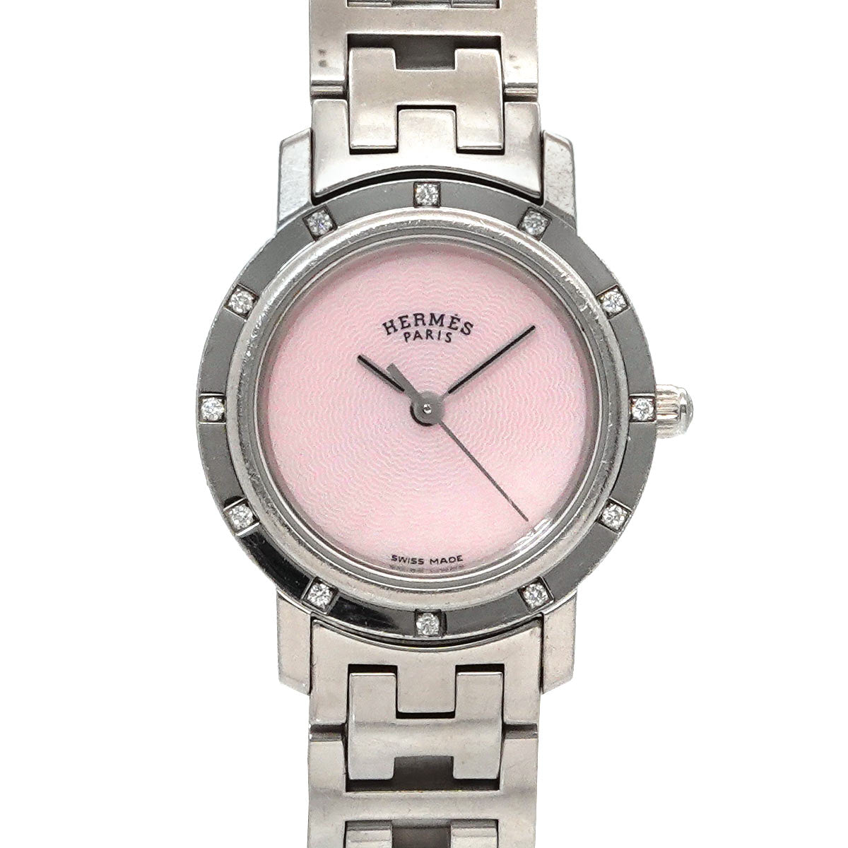 Clipper Nacre CL4.230 12P Diamond Bezel Pink Shell Dial Quartz