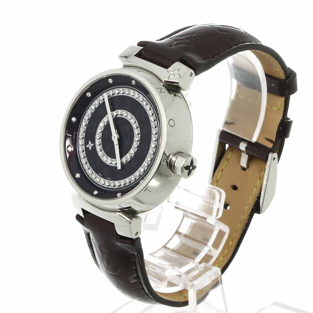 Tambour Diamon GM Q111C Diamond Amarante bordeaux Dial