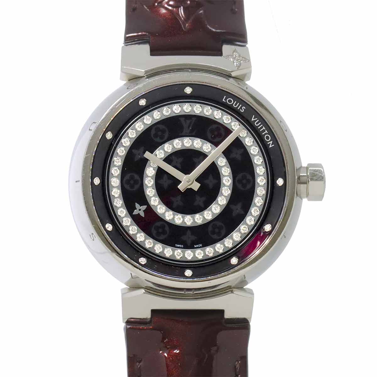 Tambour Diamon GM Q111C Diamond Amarante bordeaux Dial
