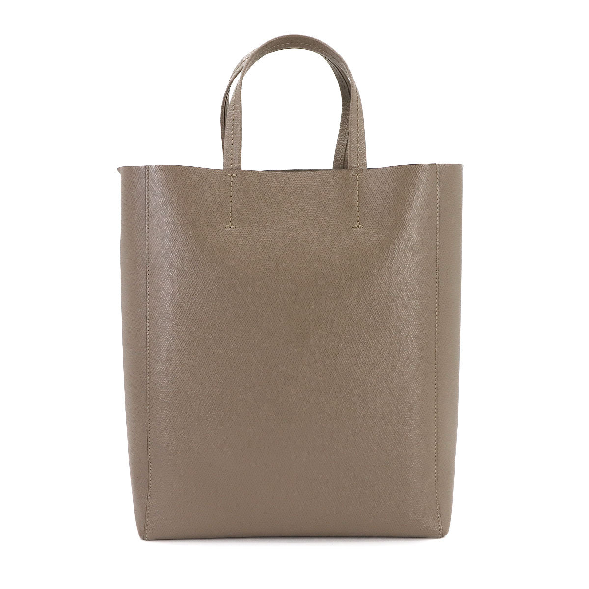 Small Vertical Cabas Tote Shoulder Bag Leather Taupe 176183