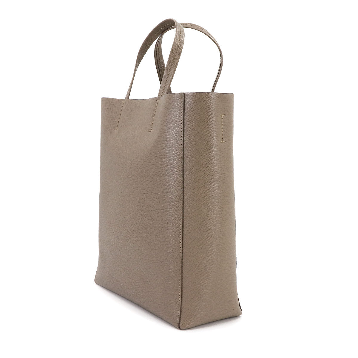 Small Vertical Cabas Tote Shoulder Bag Leather Taupe 176183