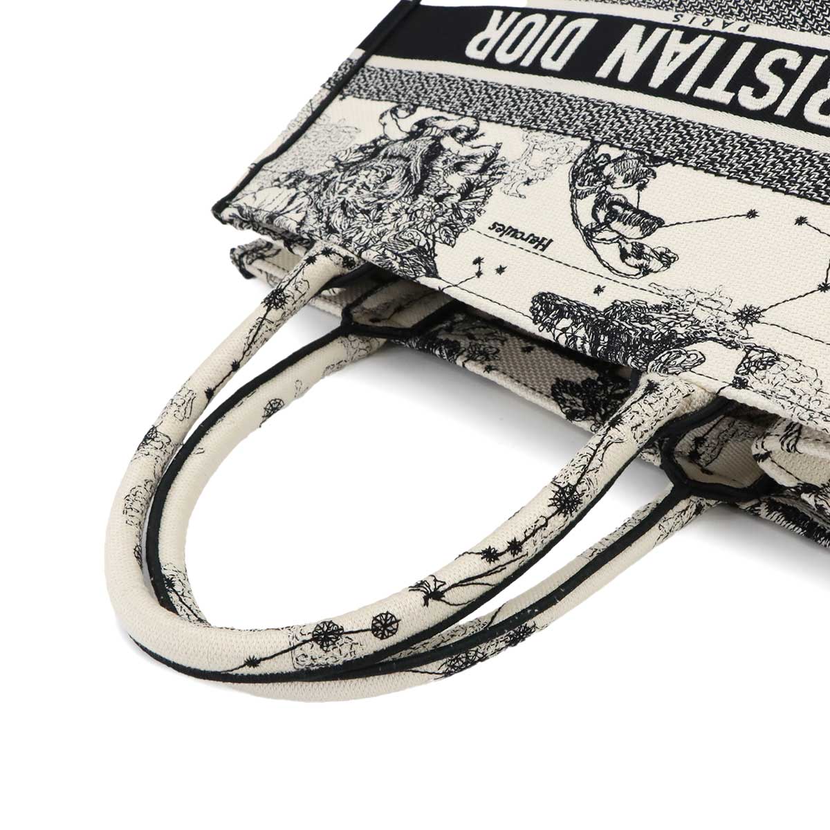 Toile De Jouy Book Tote Medium Bag Canvas White Black